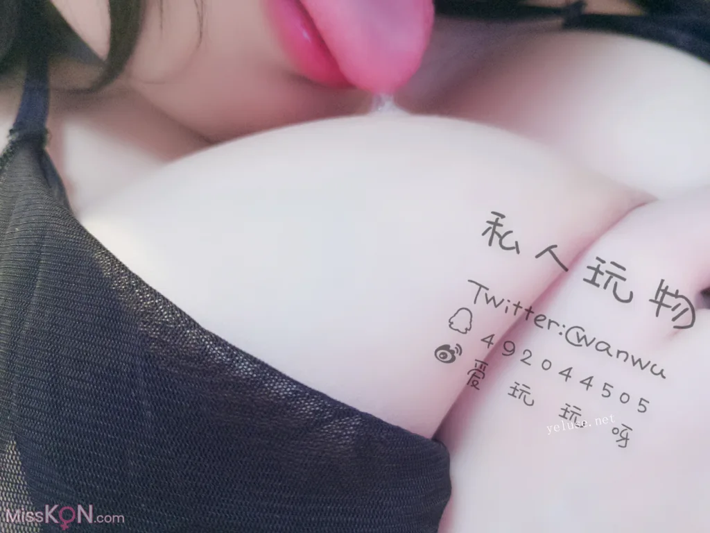 Coser@私人玩物: 性感情趣深V吊带黑裙子 (26 photos + 2 videos)