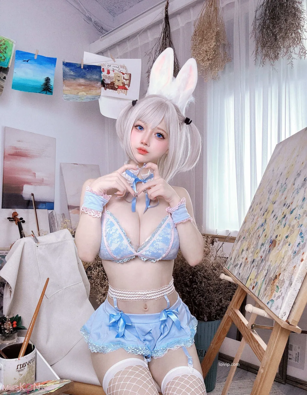 Coser@沖田凜花Rinka: 蓝色兔子 (70 photos + 2 videos) – Page 2