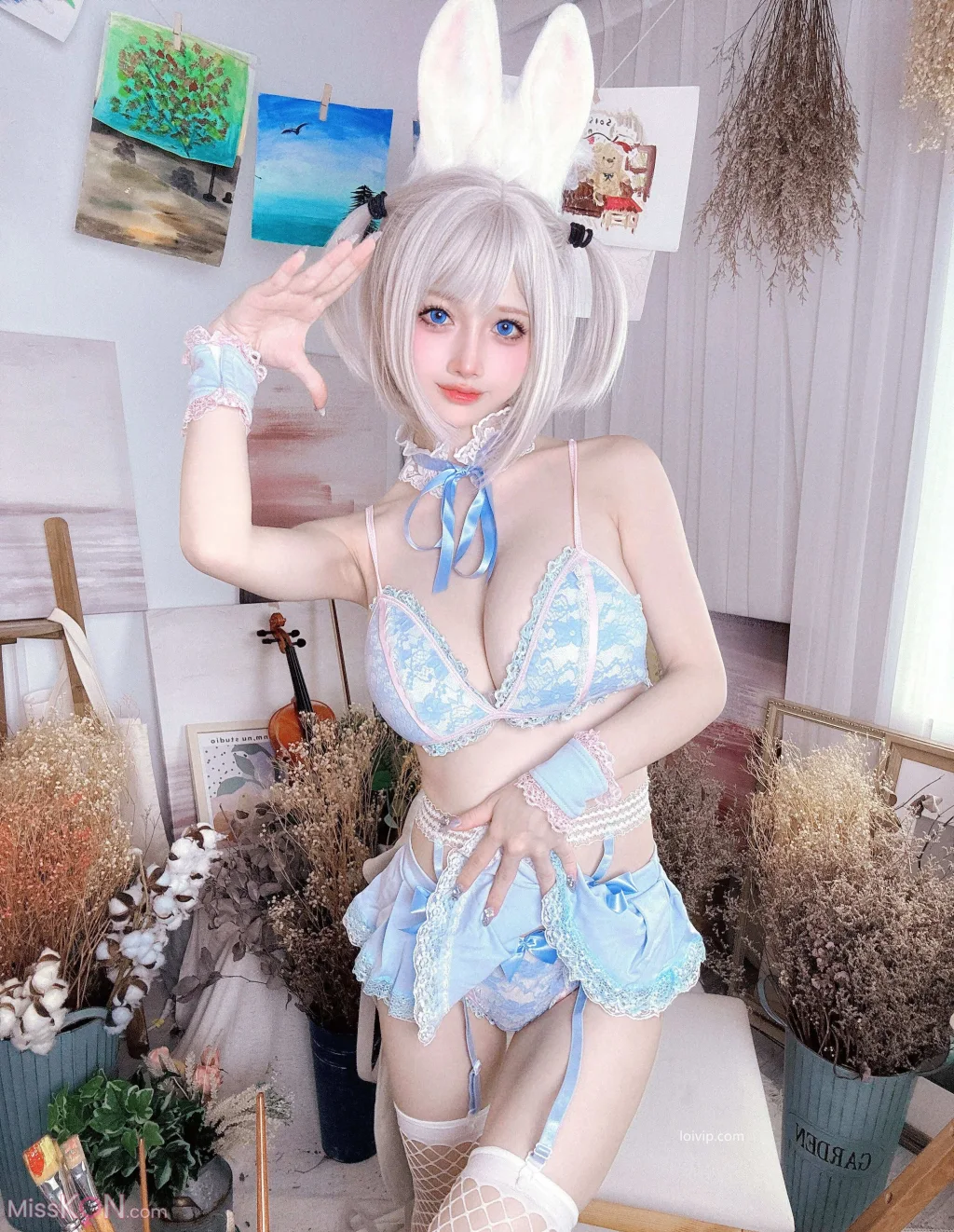 Coser@沖田凜花Rinka: 蓝色兔子 (70 photos + 2 videos) – Page 3