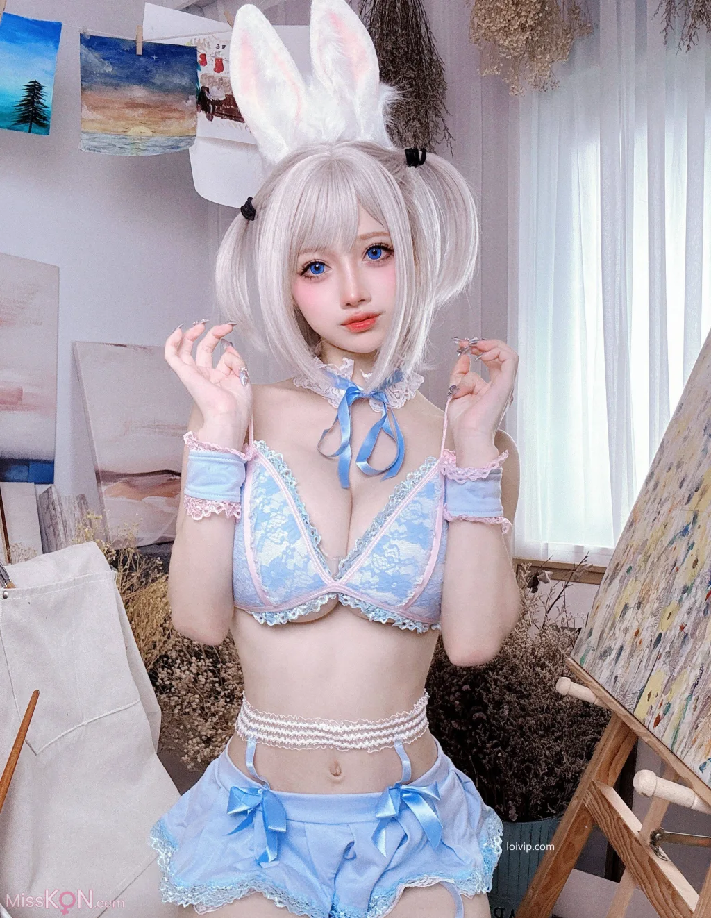 Coser@沖田凜花Rinka: 蓝色兔子 (70 photos + 2 videos) – Page 4