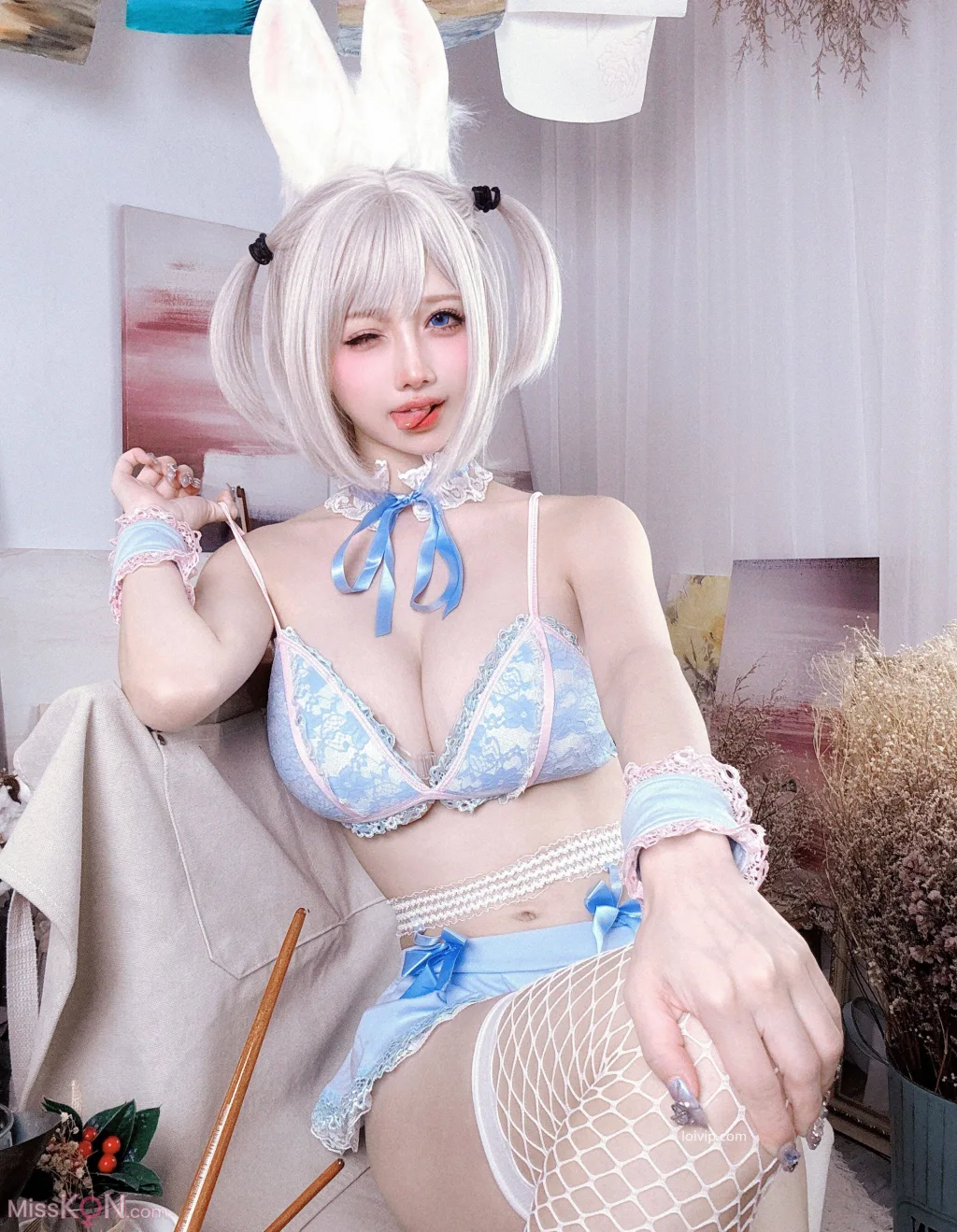 Coser@沖田凜花Rinka: 蓝色兔子 (70 photos + 2 videos) – Page 4