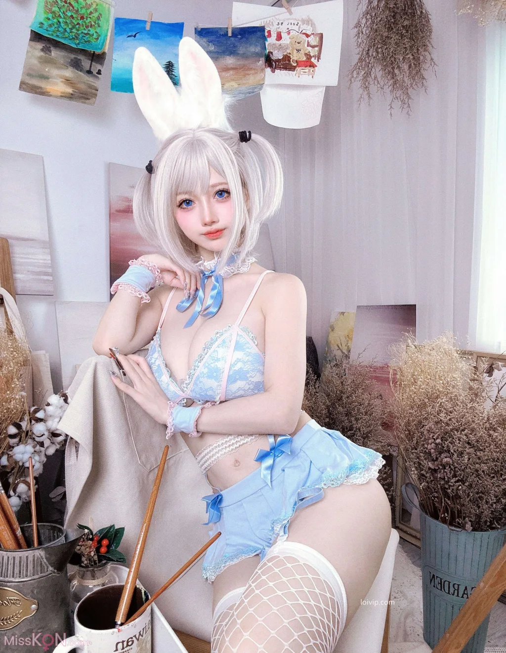 Coser@沖田凜花Rinka: 蓝色兔子 (70 photos + 2 videos) – Page 4