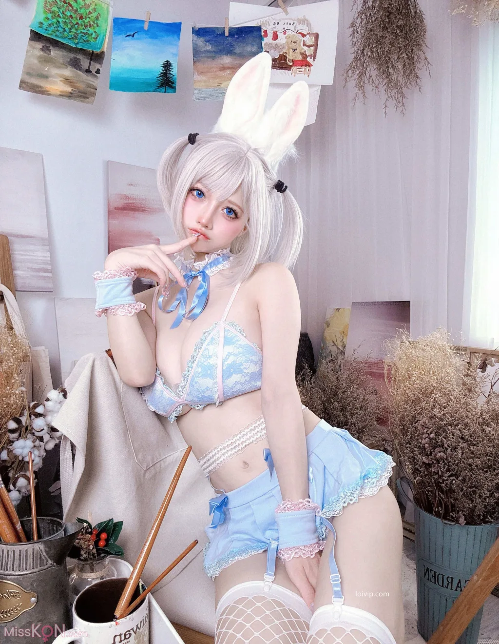 Coser@沖田凜花Rinka: 蓝色兔子 (70 photos + 2 videos) – Page 4