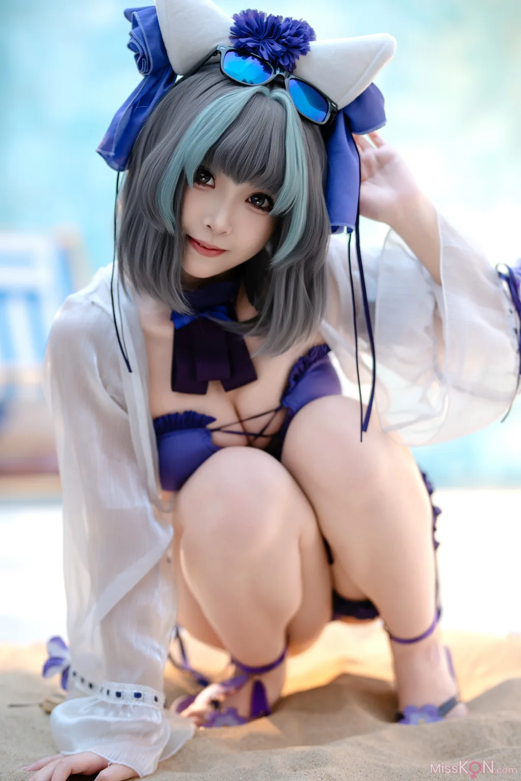 Coser@Bangni邦尼: 泳装柴郡 (86 photos)
