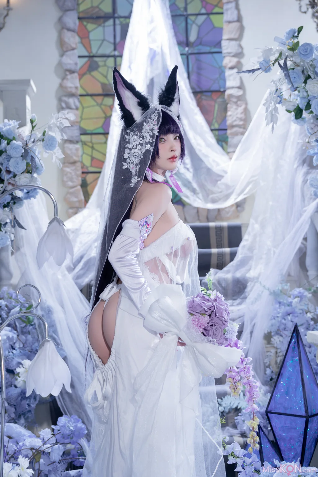 Coser@清水由乃: 碧蓝航线 武藏 紫藤花 (51 photos + 1 video)