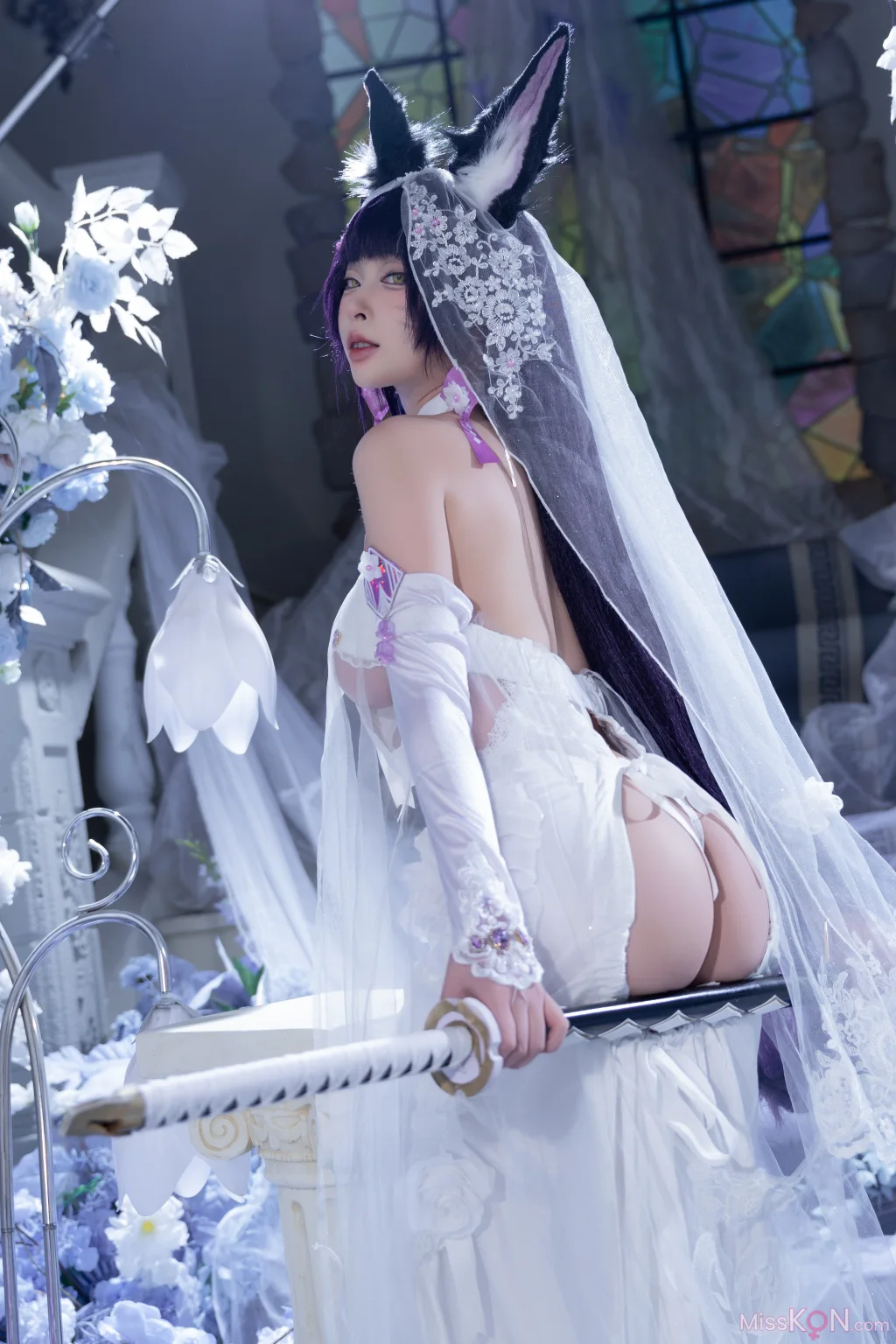 Coser@清水由乃: 碧蓝航线 武藏 紫藤花 (51 photos + 1 video)