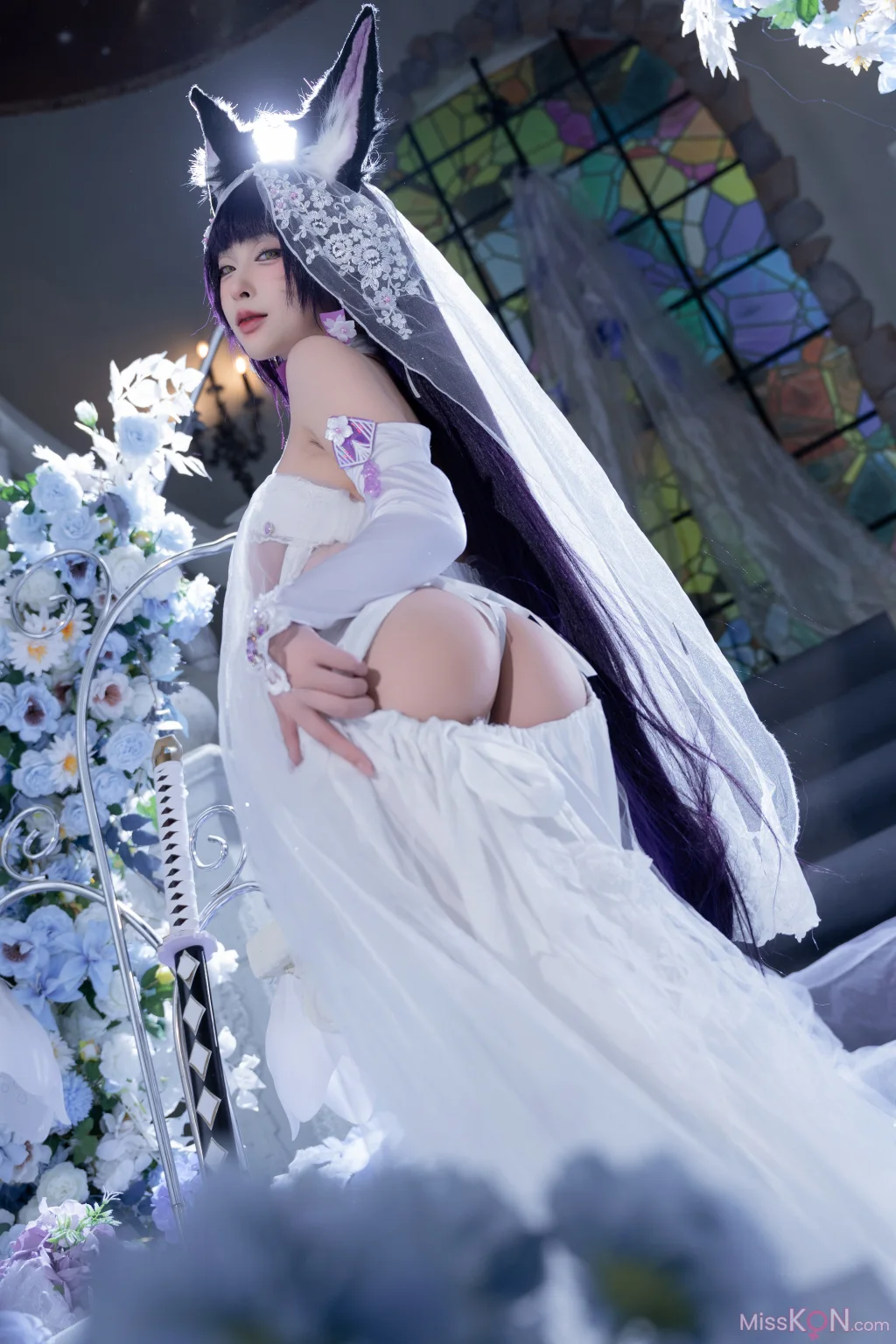 Coser@清水由乃: 碧蓝航线 武藏 紫藤花 (51 photos + 1 video)
