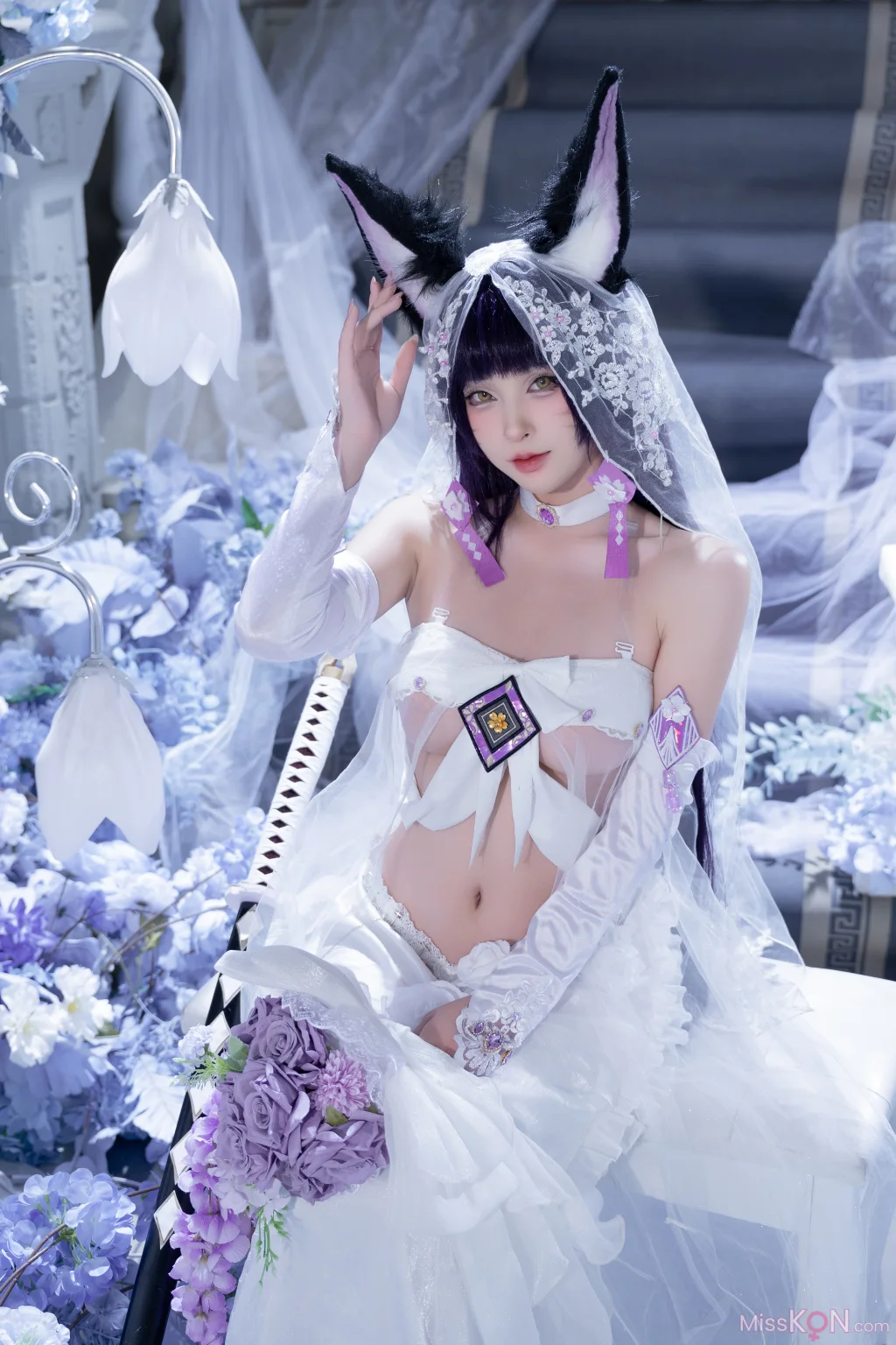 Coser@清水由乃: 碧蓝航线 武藏 紫藤花 (51 photos + 1 video) – Page 2