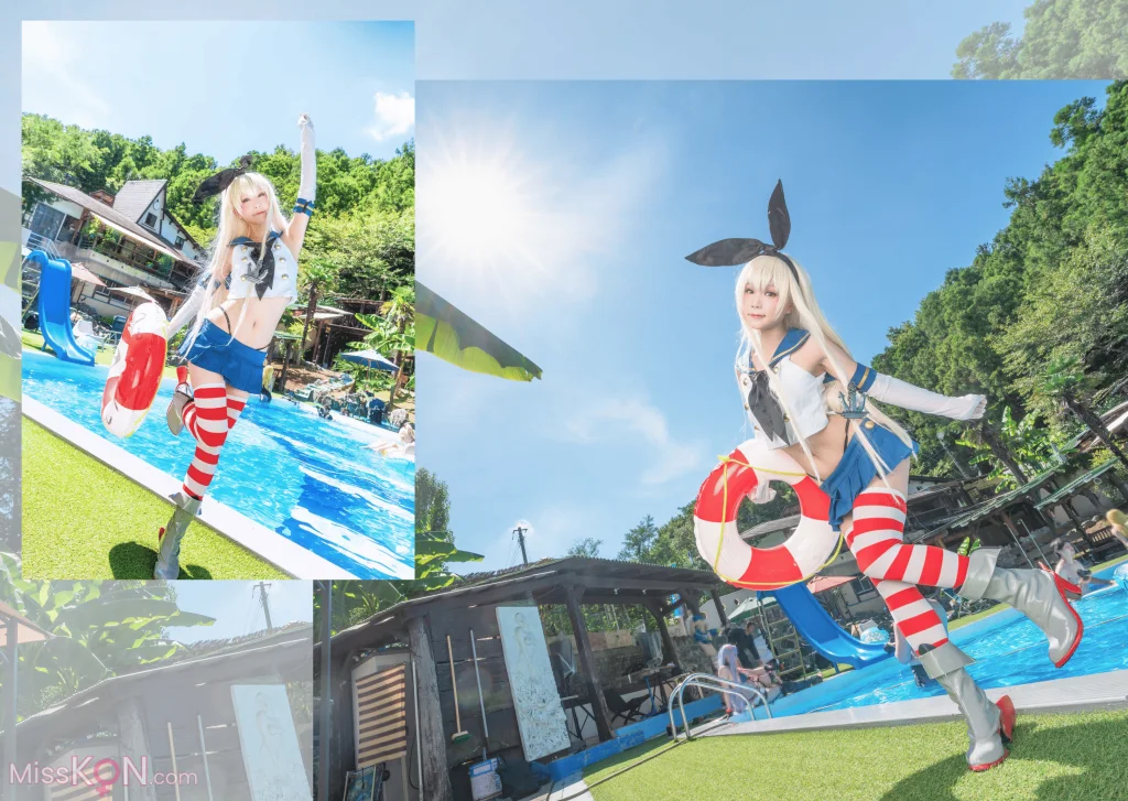 Coser@Kurumi (クルミ): Shimakaze Summer Vacation (17 photos)