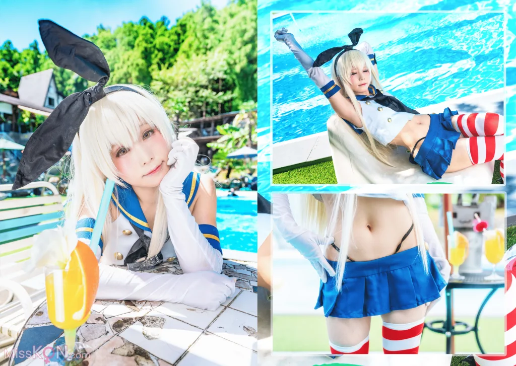 Coser@Kurumi (クルミ): Shimakaze Summer Vacation (17 photos)