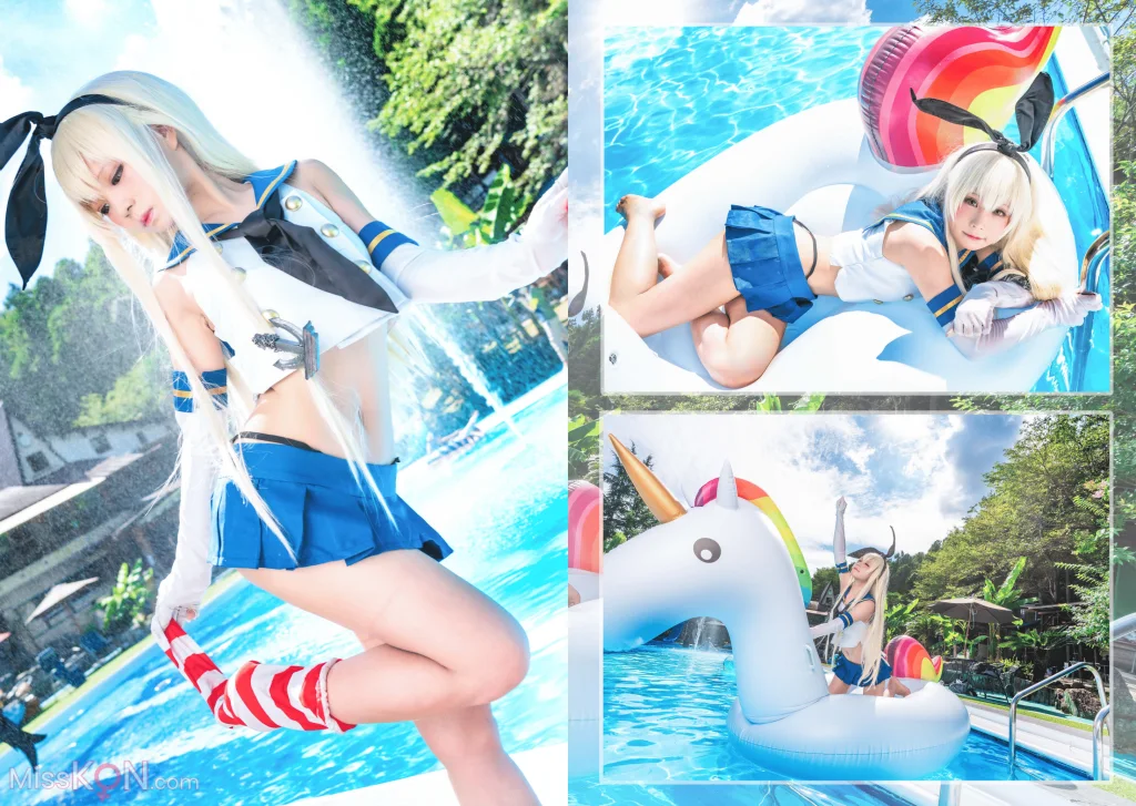 Coser@Kurumi (クルミ): Shimakaze Summer Vacation (17 photos)