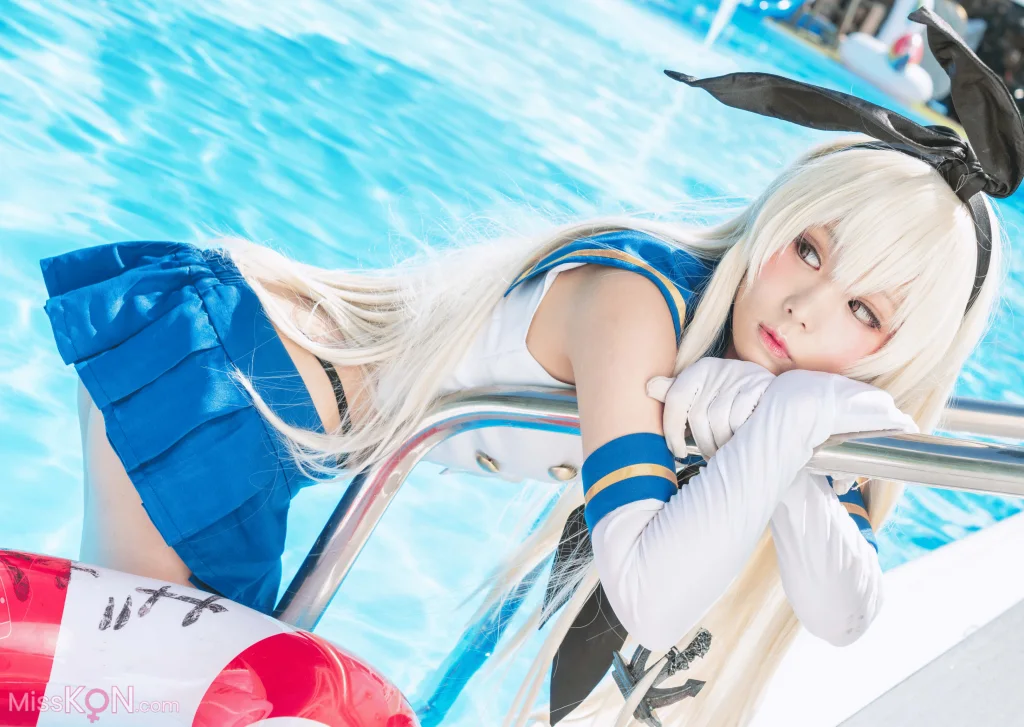 Coser@Kurumi (クルミ): Shimakaze Summer Vacation (17 photos)