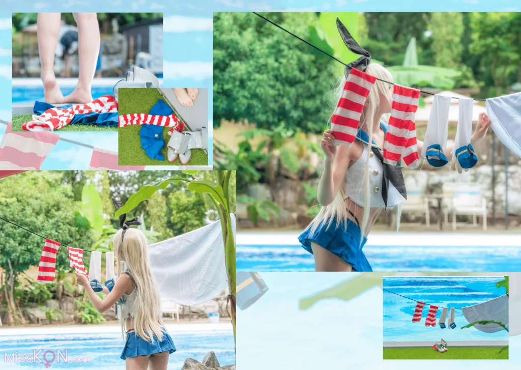 Coser@Kurumi (クルミ): Shimakaze Summer Vacation (17 photos)