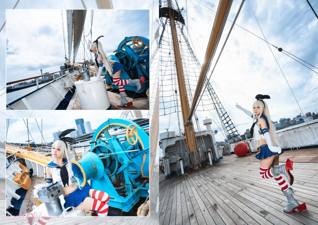 Coser@Kurumi (クルミ): Shimakaze Summer Vacation (17 photos)