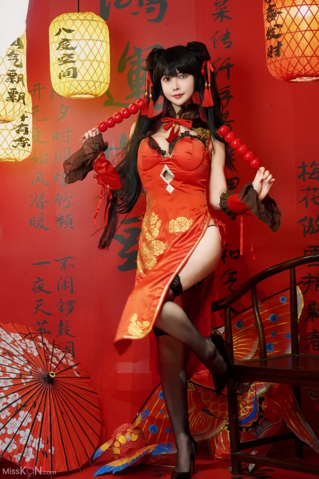 Coser@亚马逊鲶鱼: 时崎狂三 旗袍 (25 photos)