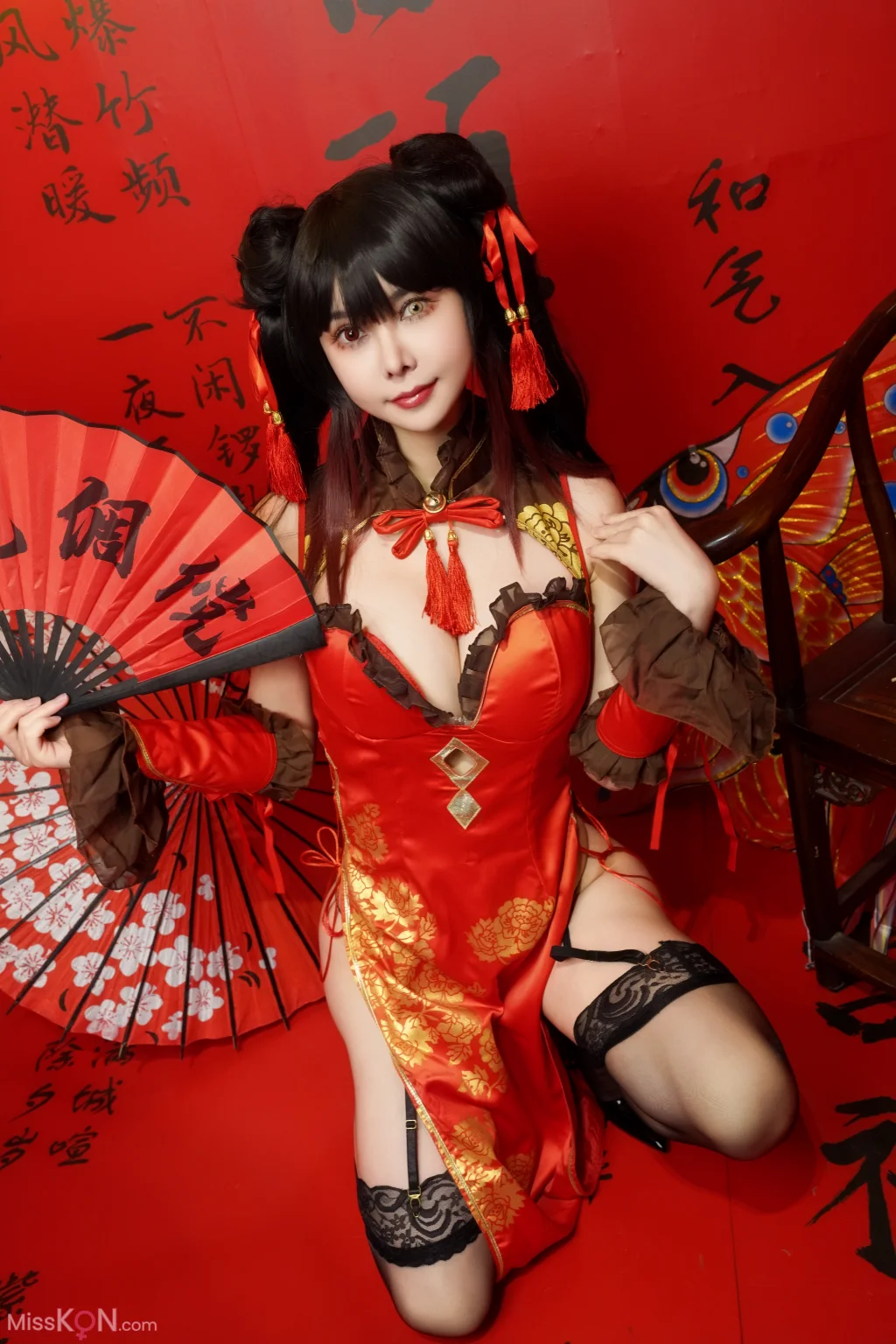 Coser@亚马逊鲶鱼: 时崎狂三 旗袍 (25 photos)