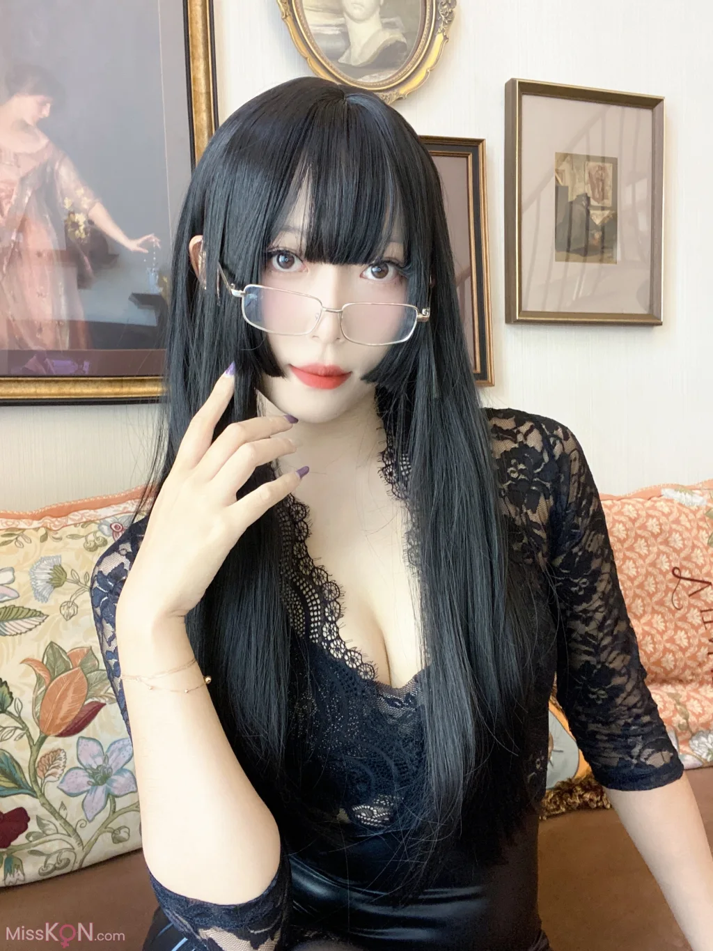 Coser@Money冷冷: 黑蕾丝 (48 photos)