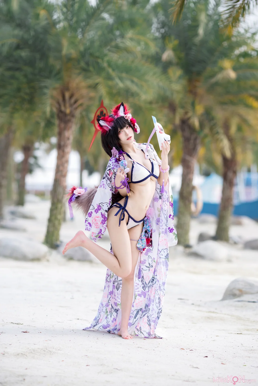 Coser@九柒喵: 蔚蓝档案 狐坂若藻 泳装 (23 photos)