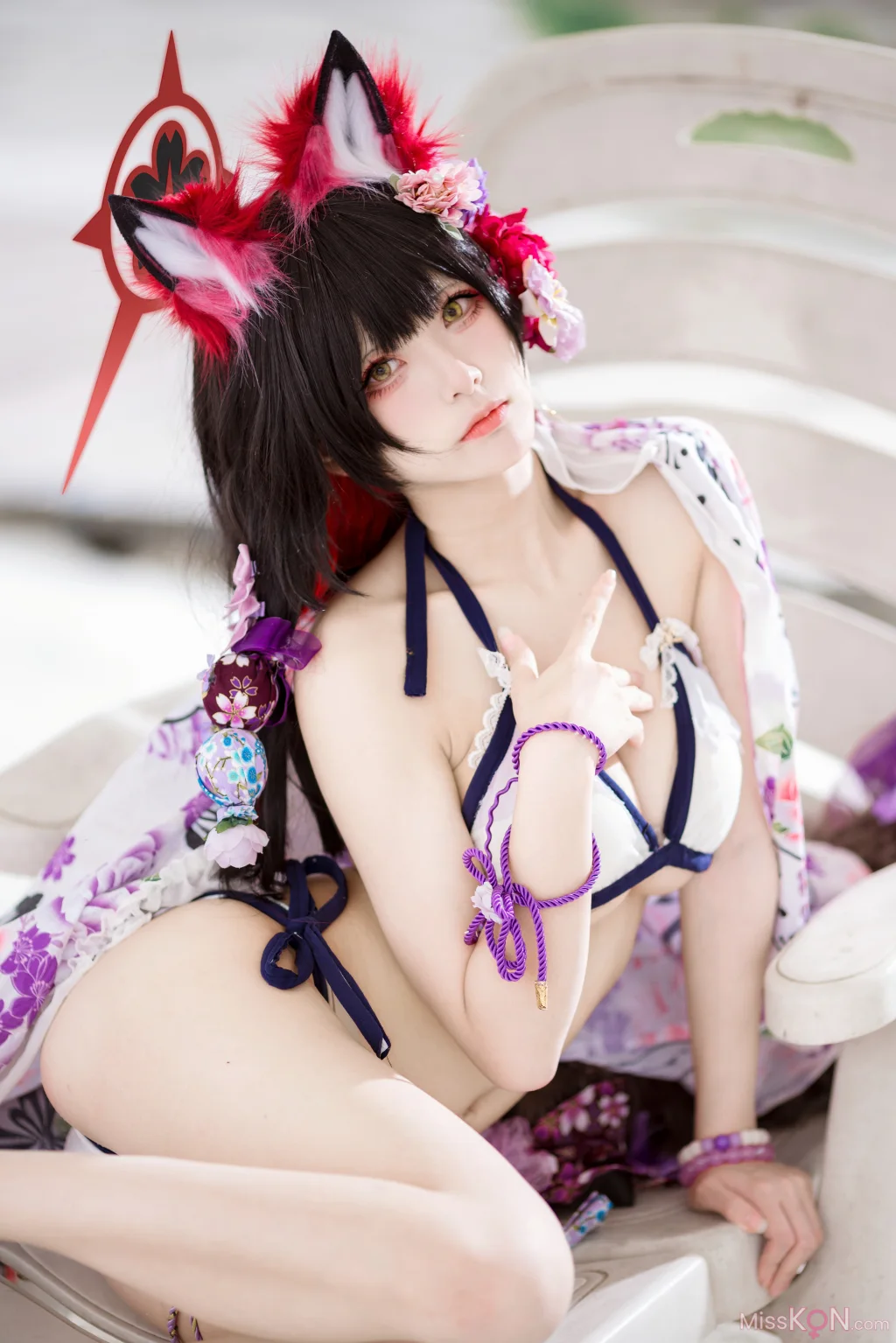 Coser@九柒喵: 蔚蓝档案 狐坂若藻 泳装 (23 photos)
