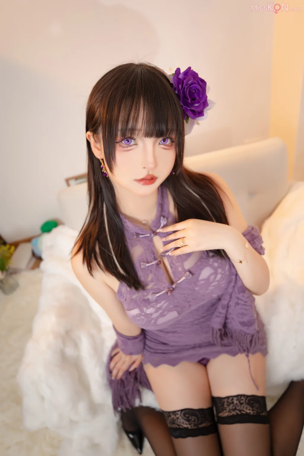 Coser@神楽坂真冬: 紫色心情 (75 photos + 2 videos)
