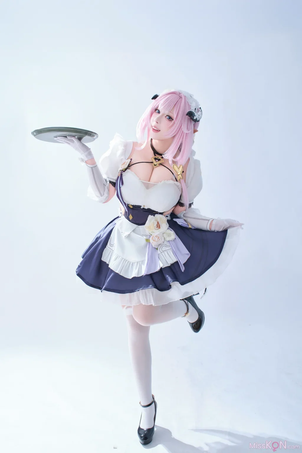 Coser@胡桃猫Kurumineko: 崩坏三 爱莉希雅 女仆 (125 photos + 3 videos)