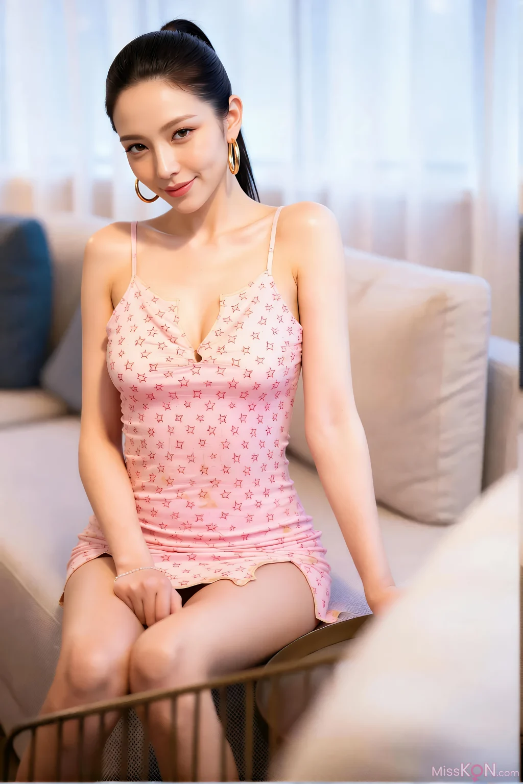[AIGirl] 米妹 粉色吊带裙 (84 photos)