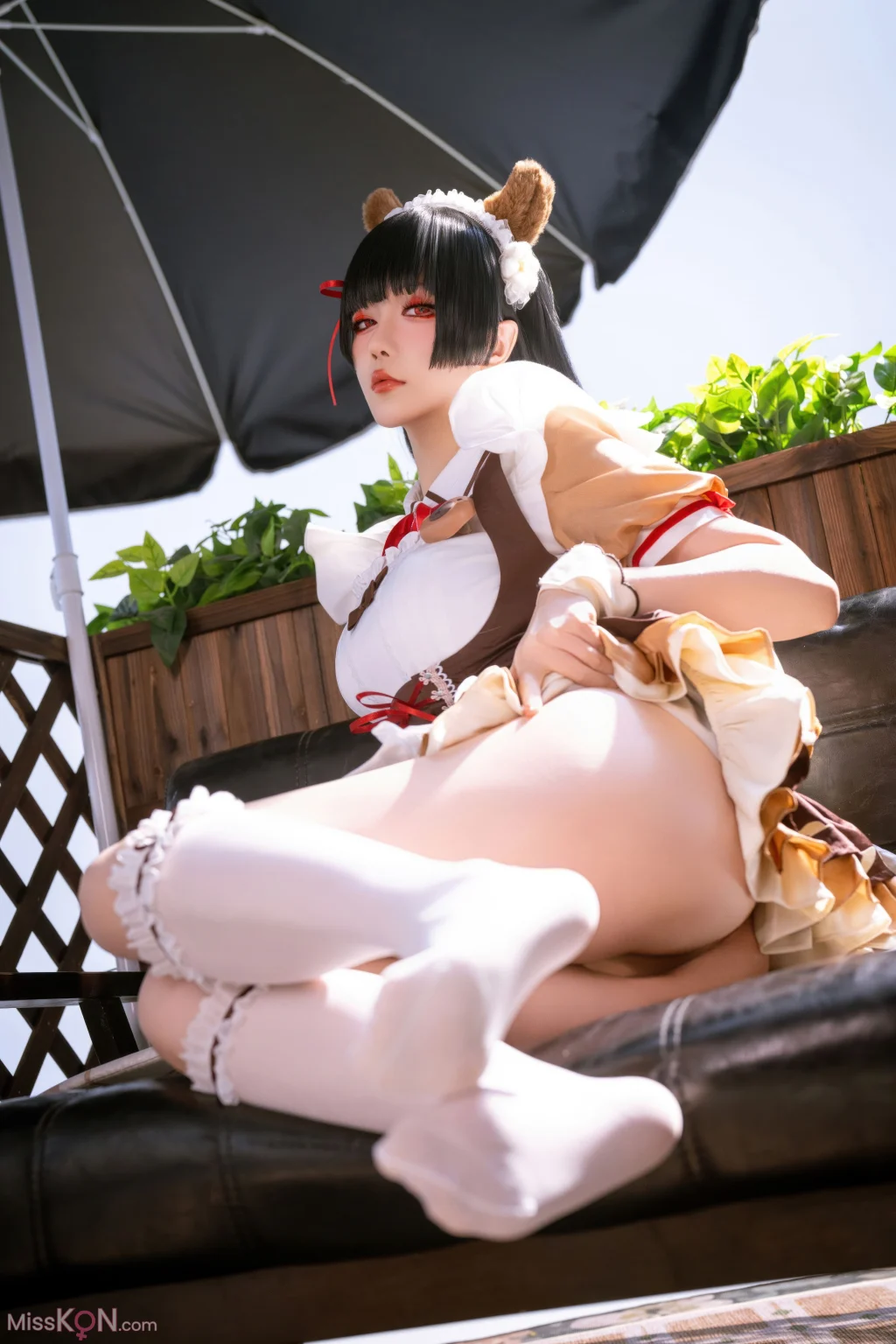 Coser@星之迟迟Hoshilily: 2026年04月计划 鸣潮 千咲·联动咖啡女仆 (42 photos)