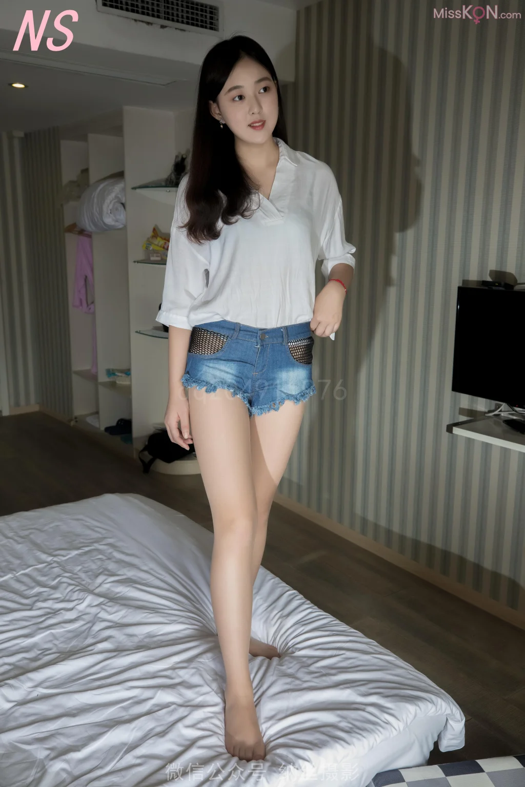 [NS纳丝摄影] No.003 叶蓉牛仔短袖肉丝 (92 photos) – Page 2