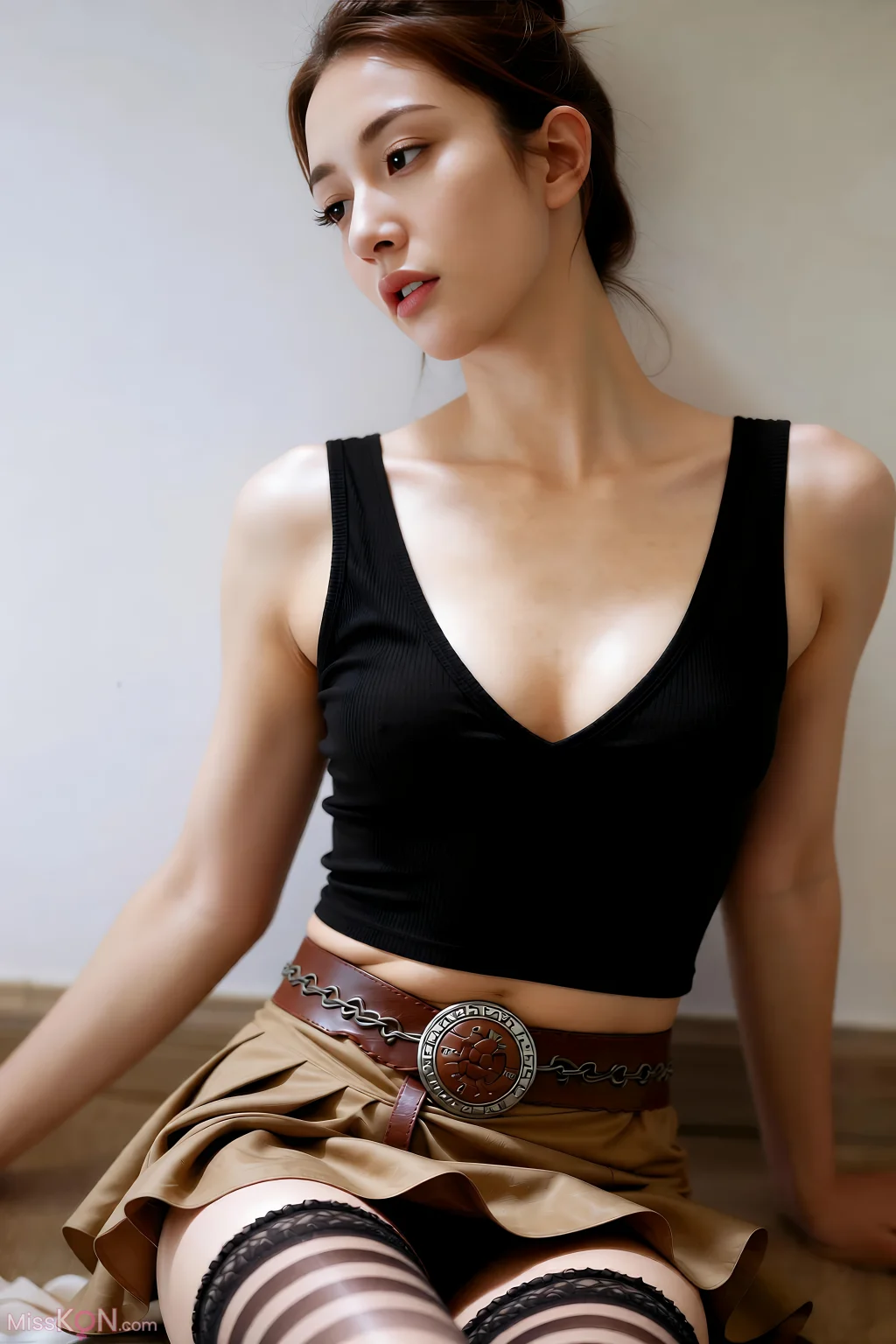 [AIGirl] 茗梓 条纹网袜 (83 photos)