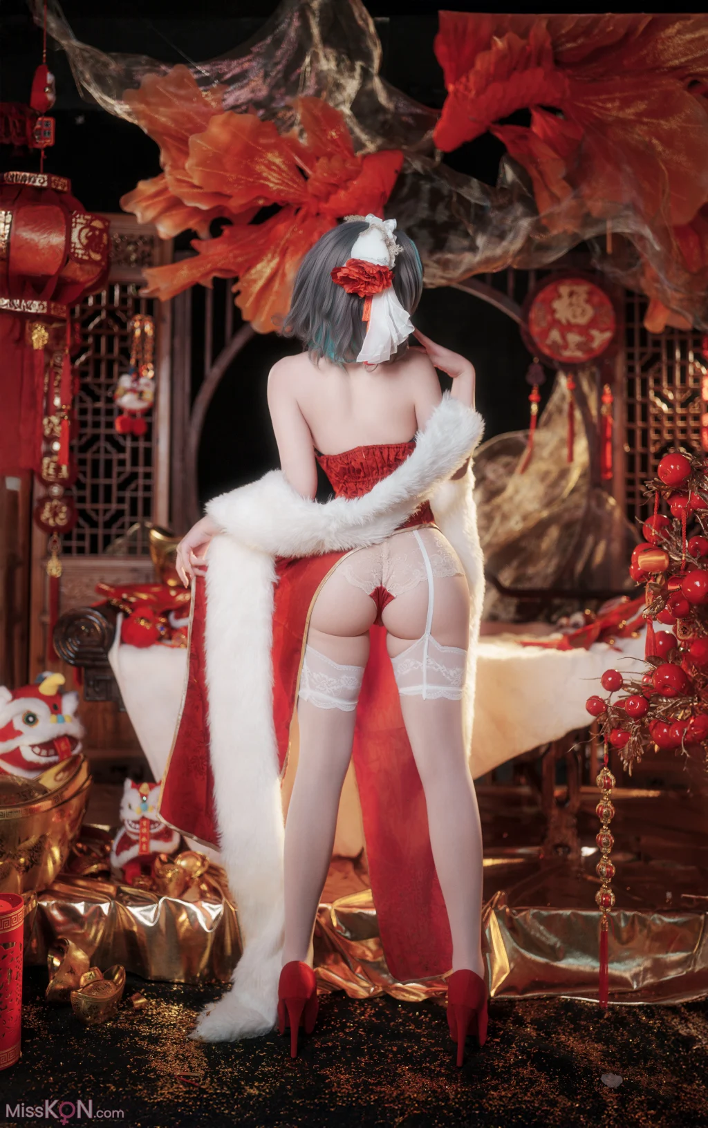 Coser@Bangni邦尼: 碧蓝航线 柴郡新春旗袍 (81 photos + 8 videos)