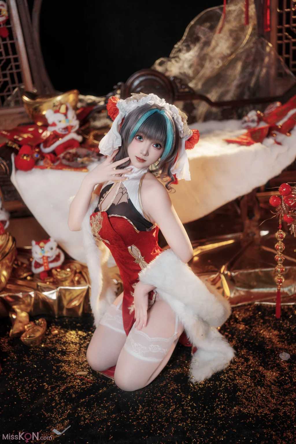 Coser@Bangni邦尼: 碧蓝航线 柴郡新春旗袍 (81 photos + 8 videos)