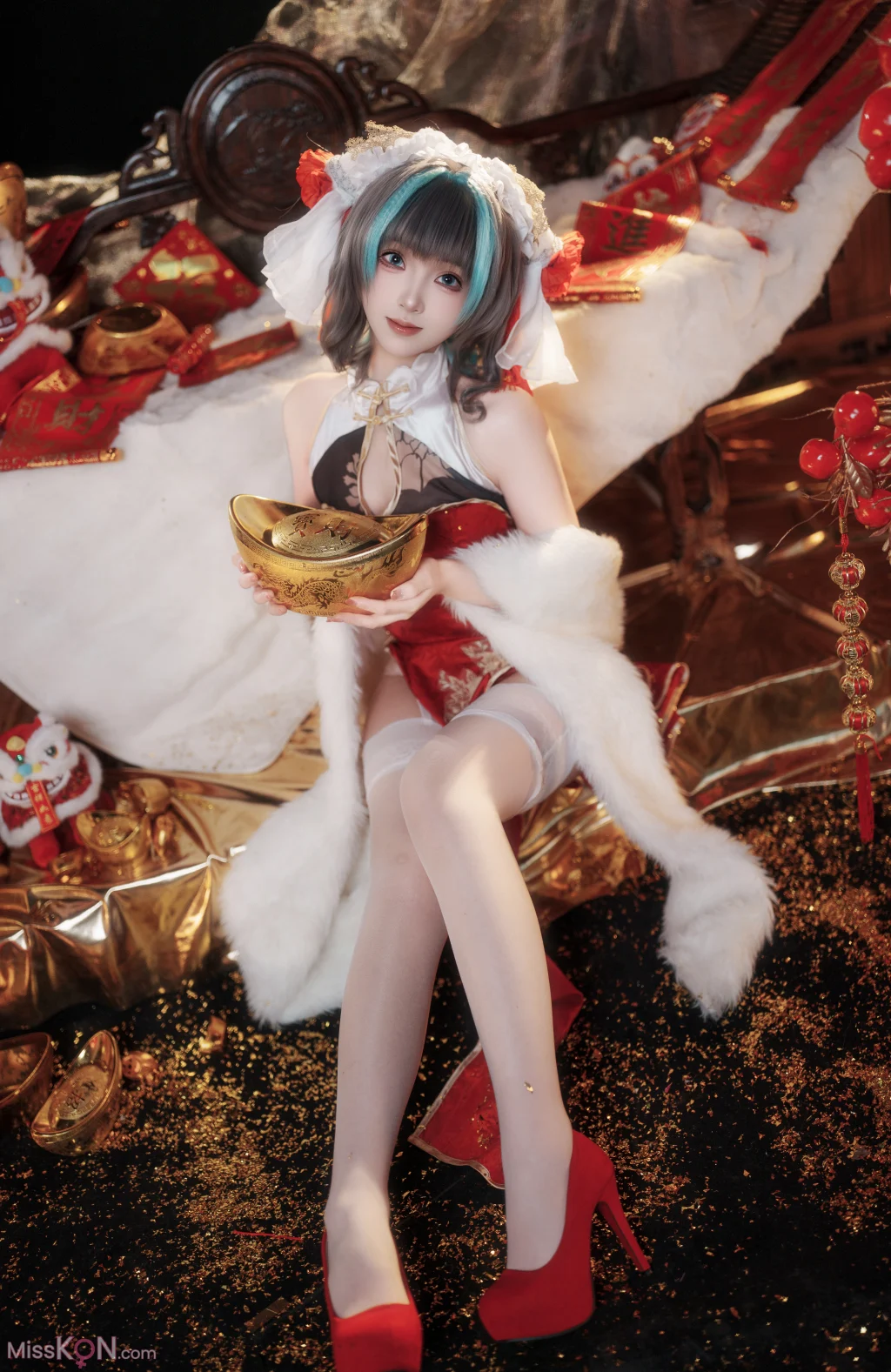 Coser@Bangni邦尼: 碧蓝航线 柴郡新春旗袍 (81 photos + 8 videos)