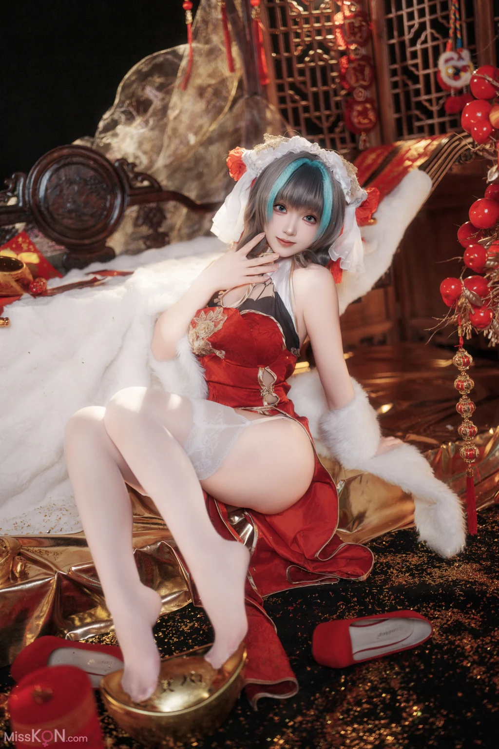 Coser@Bangni邦尼: 碧蓝航线 柴郡新春旗袍 (81 photos + 8 videos)