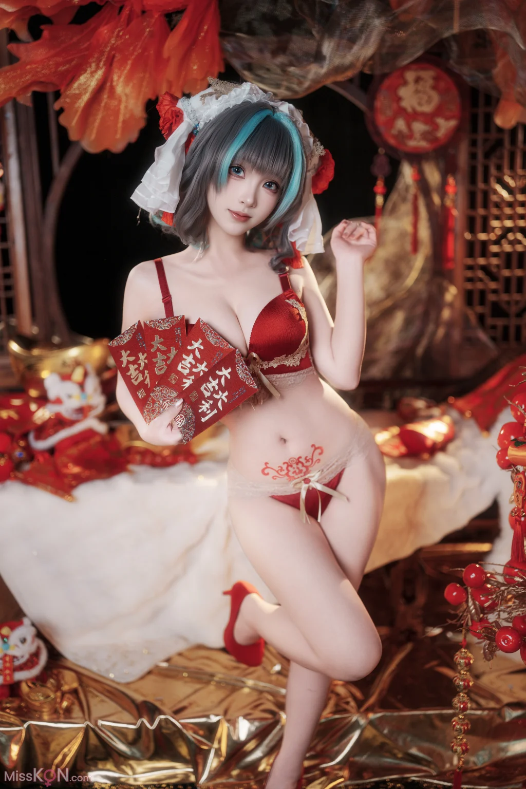 Coser@Bangni邦尼: 碧蓝航线 柴郡新春旗袍 (81 photos + 8 videos) – Page 3