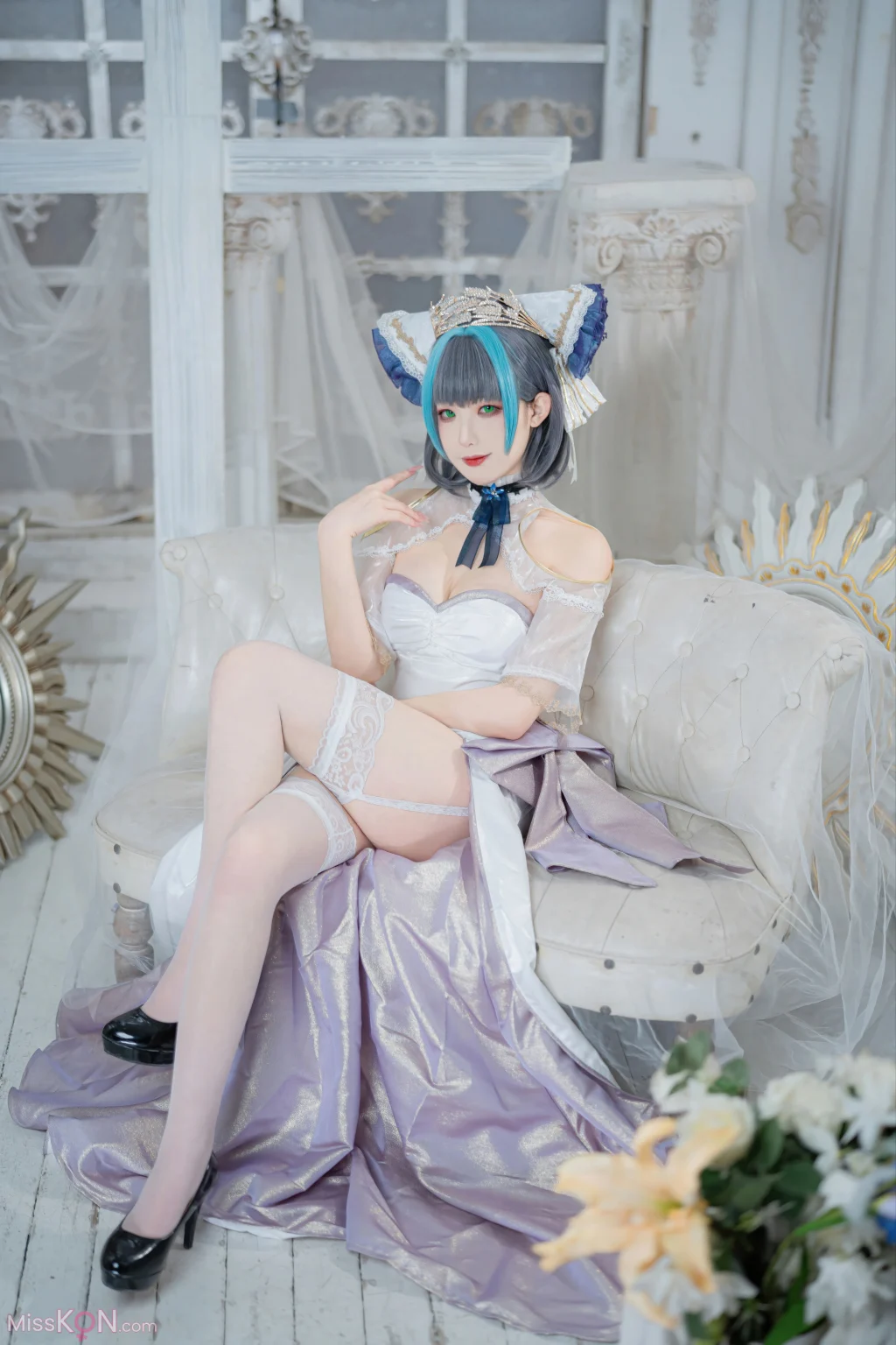 Coser@封疆疆v: 碧蓝航线 柴郡誓约礼服 (18 photos)