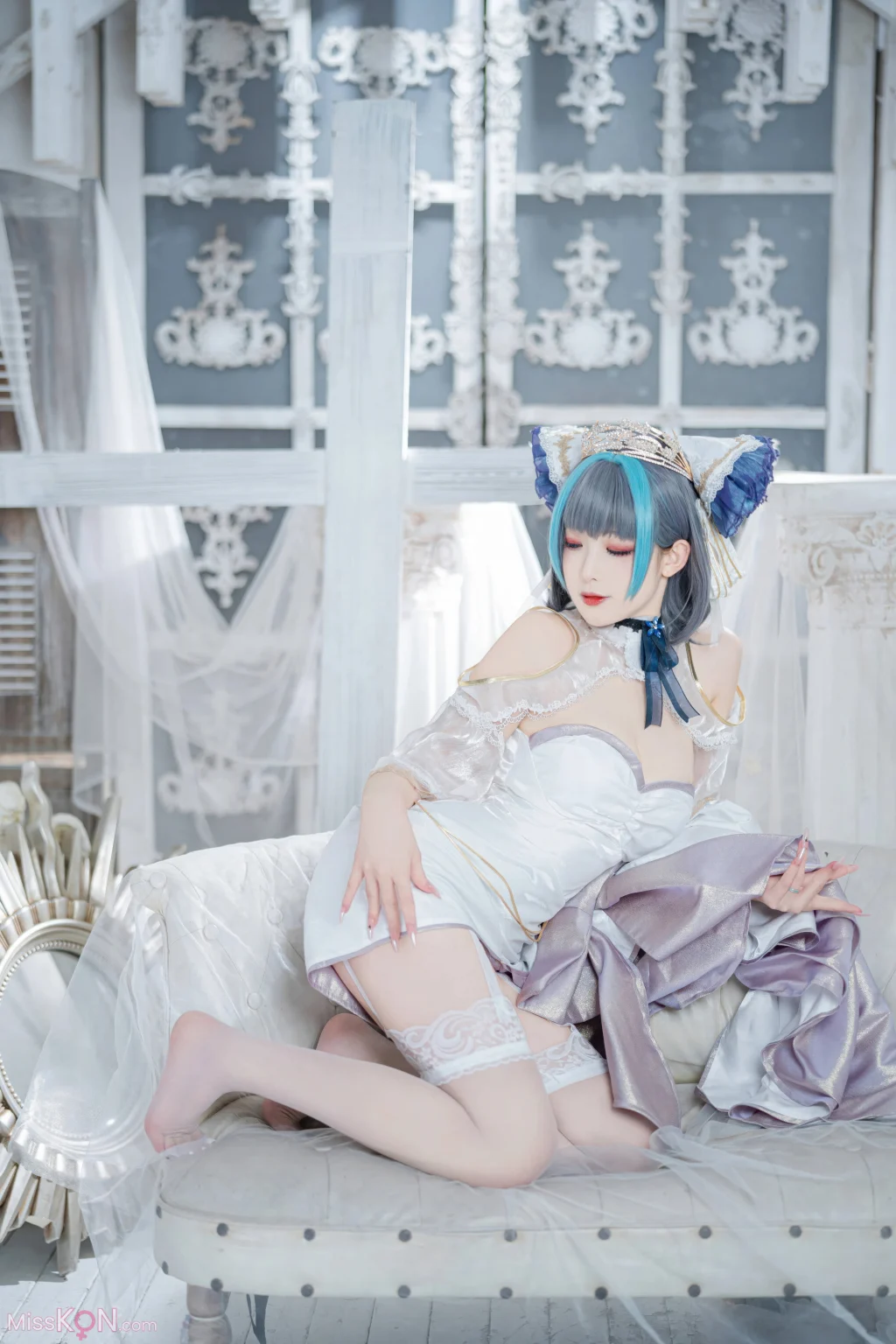 Coser@封疆疆v: 碧蓝航线 柴郡誓约礼服 (18 photos)