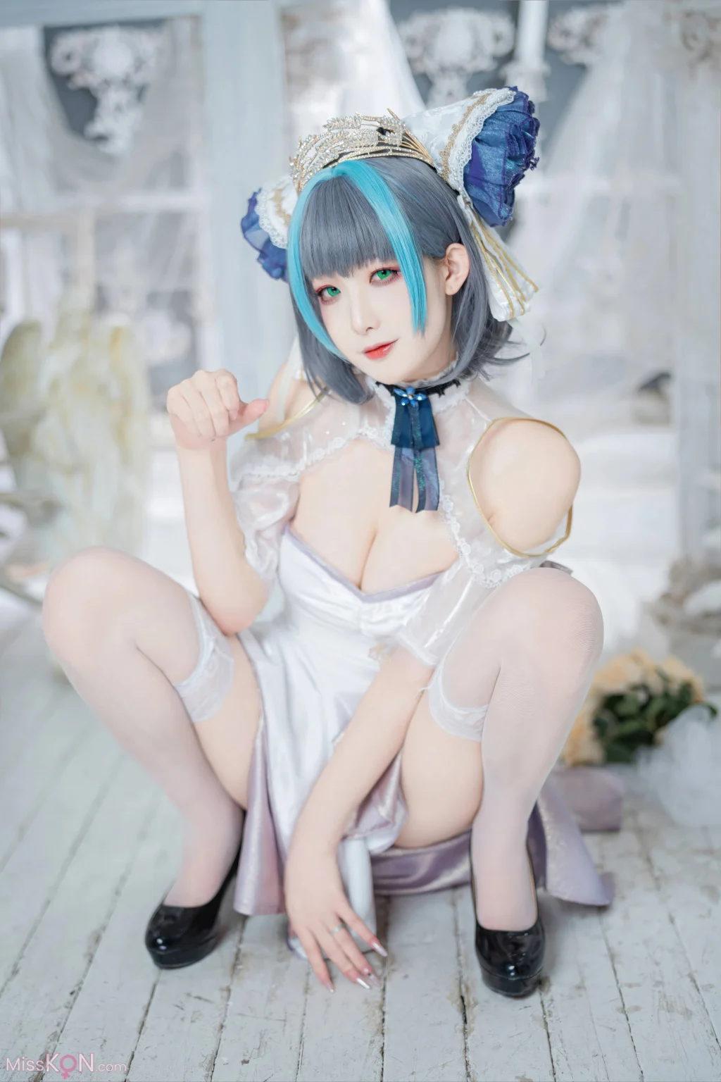 Coser@封疆疆v: 碧蓝航线 柴郡誓约礼服 (18 photos)