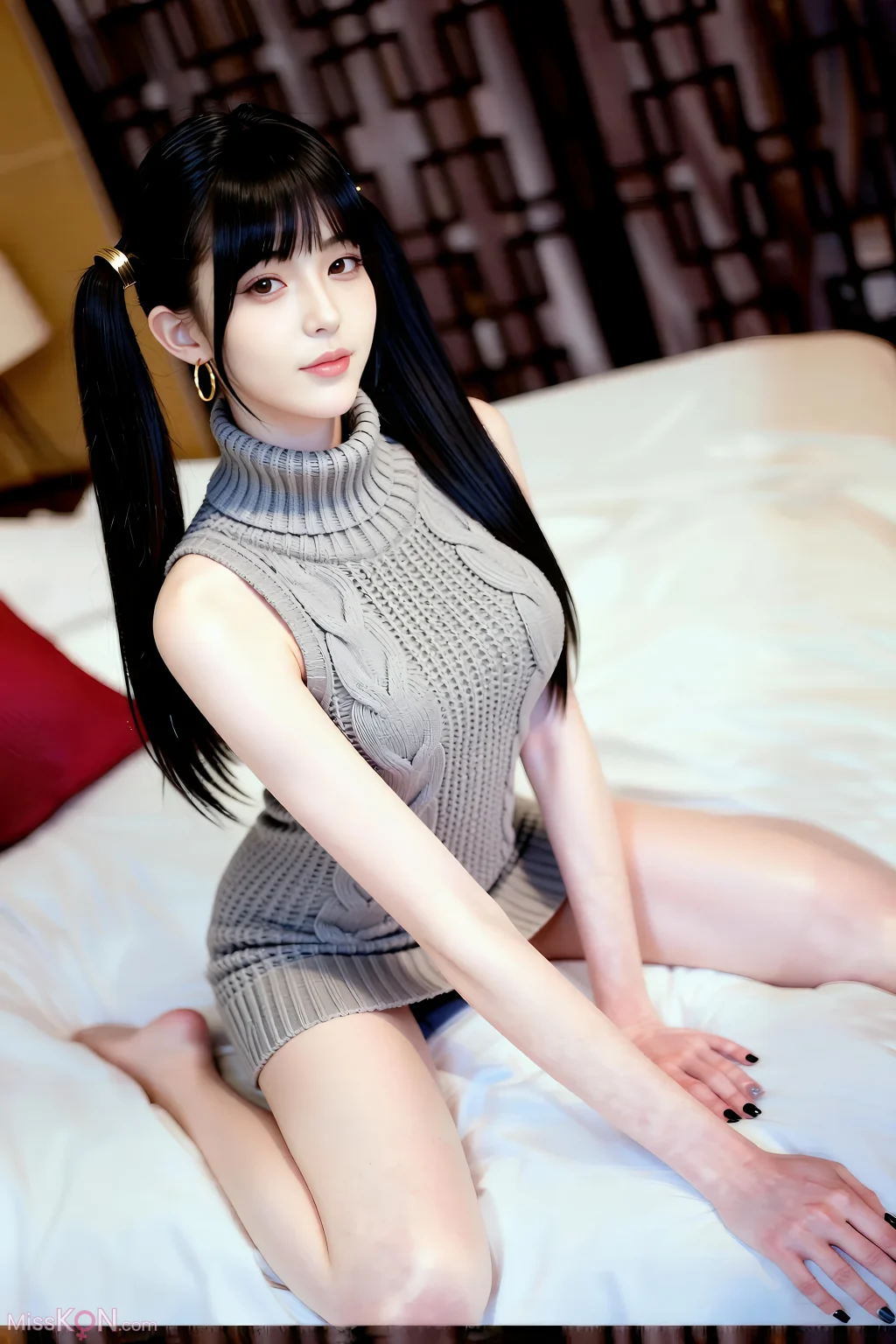 [AIGirl] 柚柚sasa 针织裙 (76 photos)