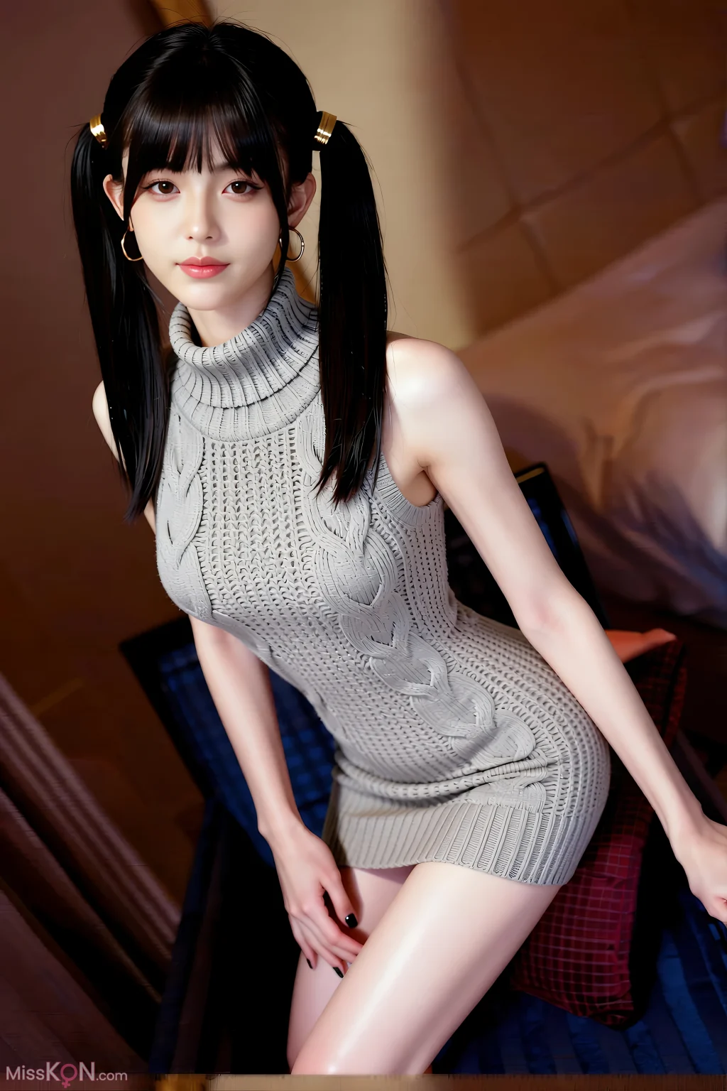 [AIGirl] 柚柚sasa 针织裙 (76 photos)