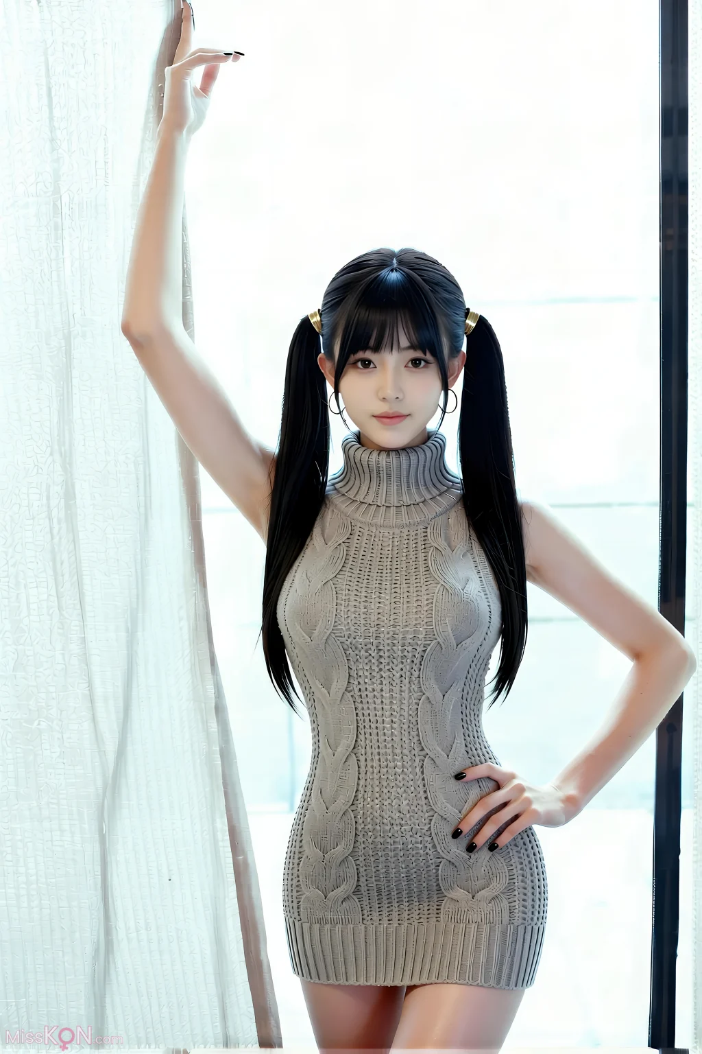 [AIGirl] 柚柚sasa 针织裙 (76 photos)