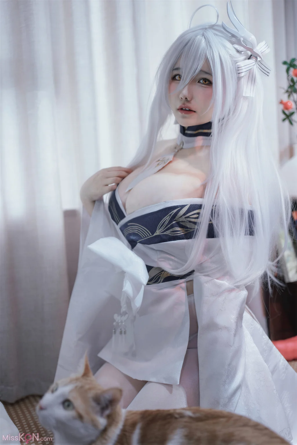 Coser@阿半今天很开心: 碧蓝航线 白凤 和服 (60 photos + 1 video)