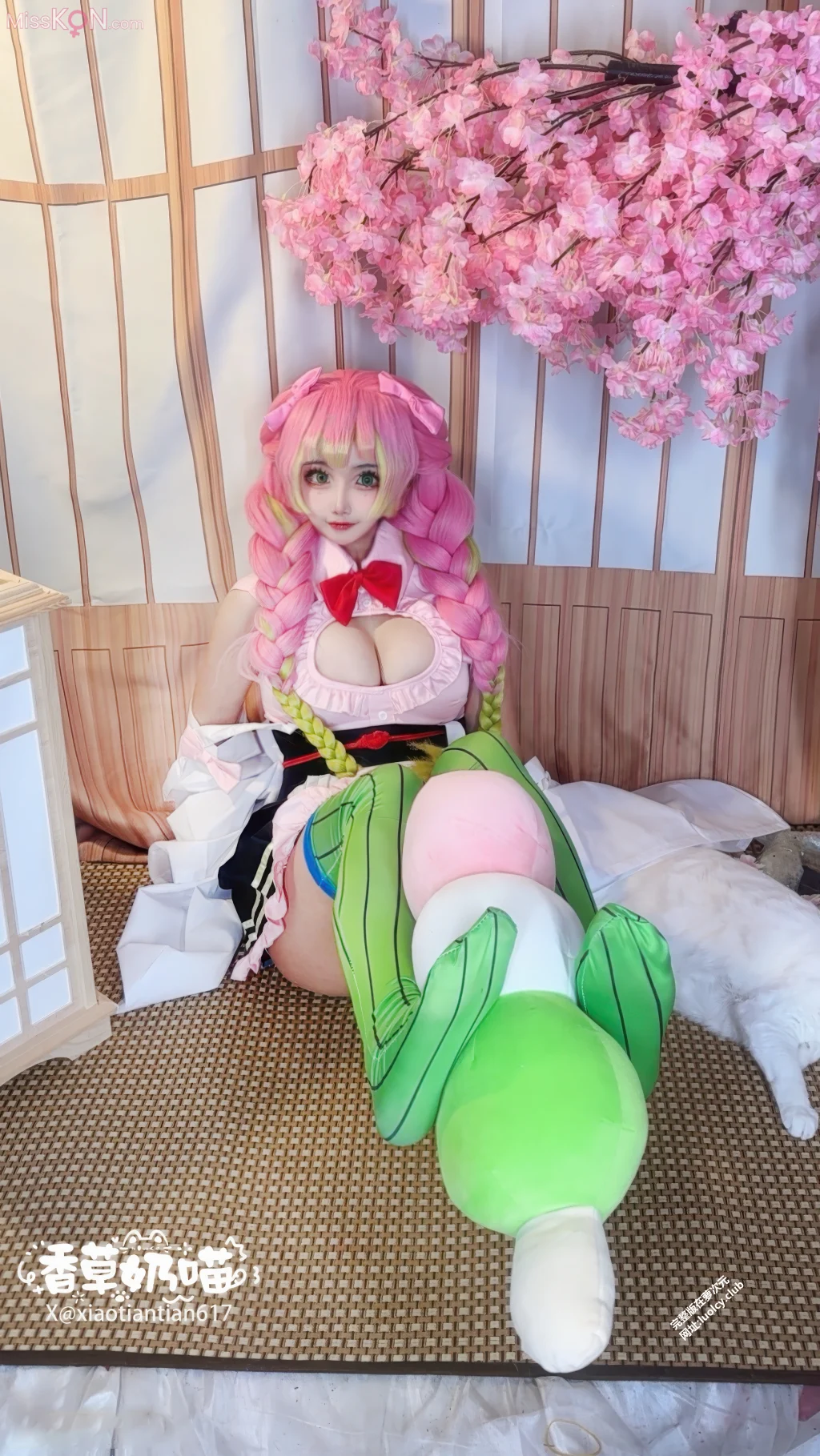 Coser@香草奶喵: 蜜璃女仆 (62 photos + 30 videos)