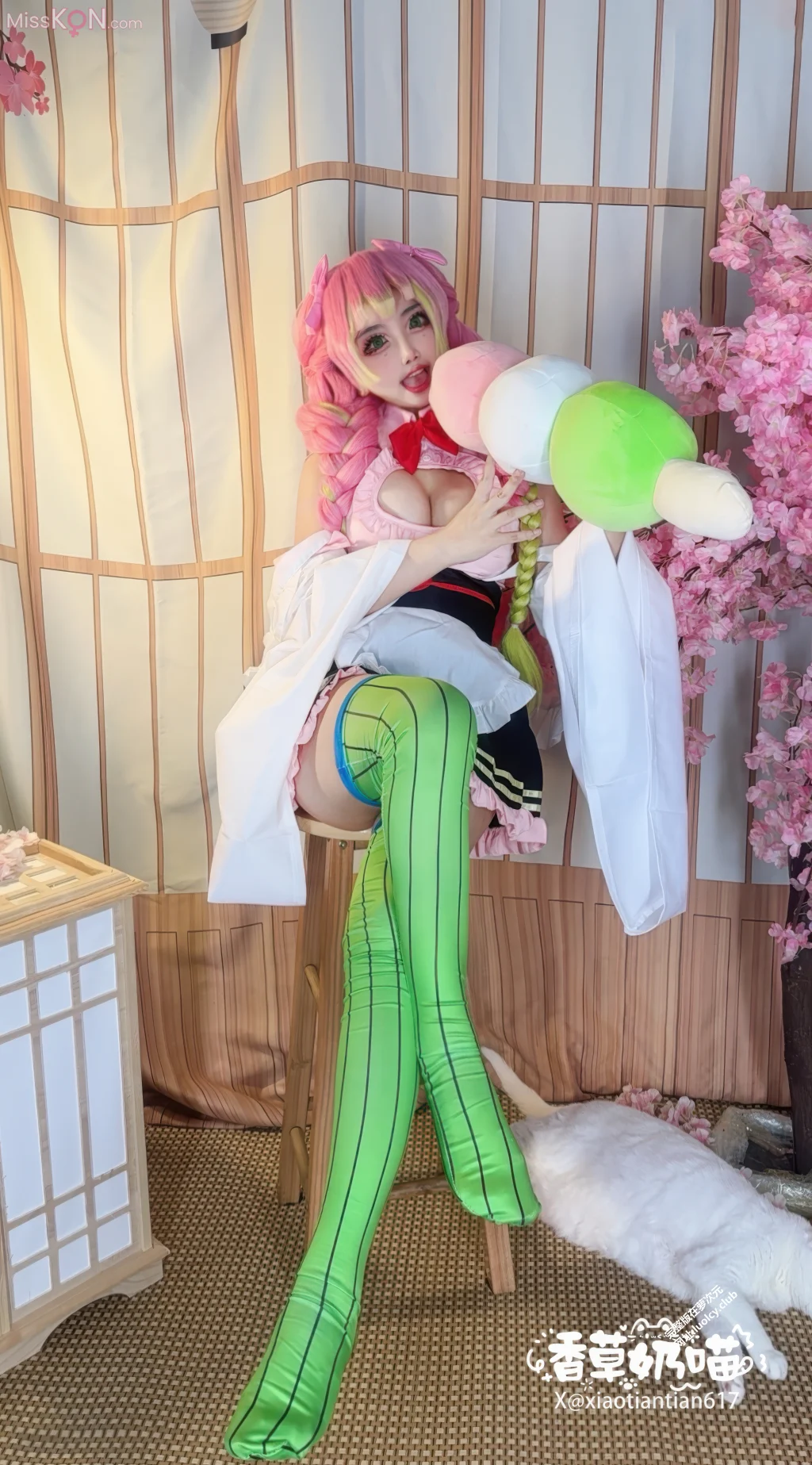 Coser@香草奶喵: 蜜璃女仆 (62 photos + 30 videos)