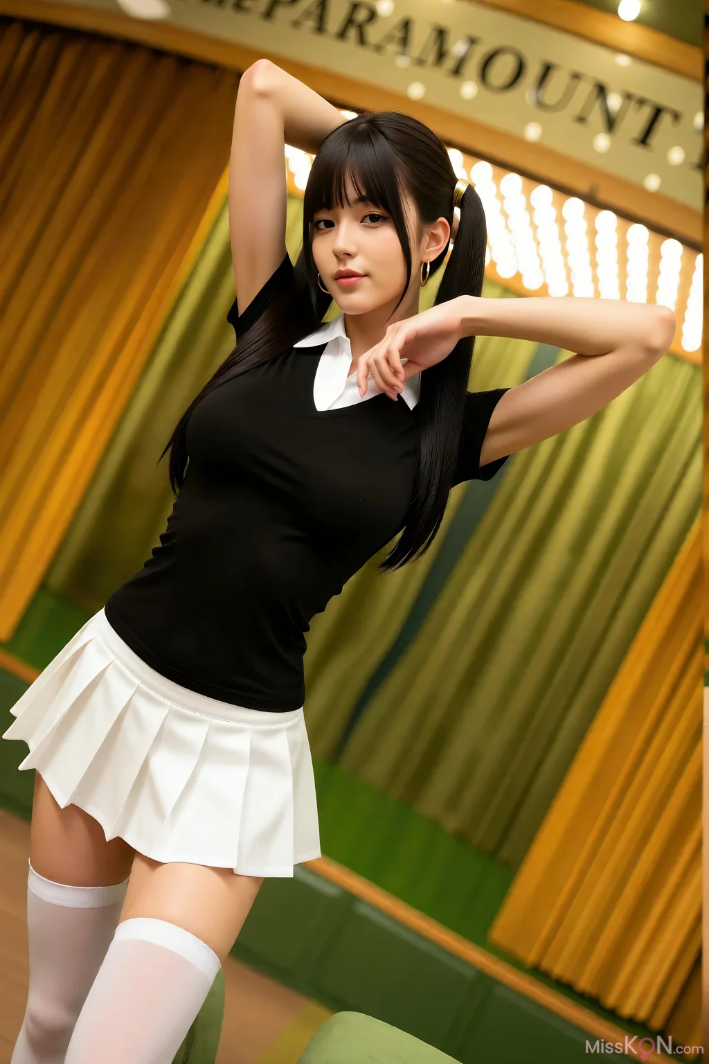 [AIGirl] 柚柚sasa 白色百褶裙 (85 photos)