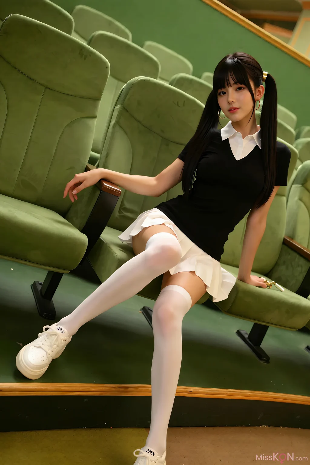 [AIGirl] 柚柚sasa 白色百褶裙 (85 photos)
