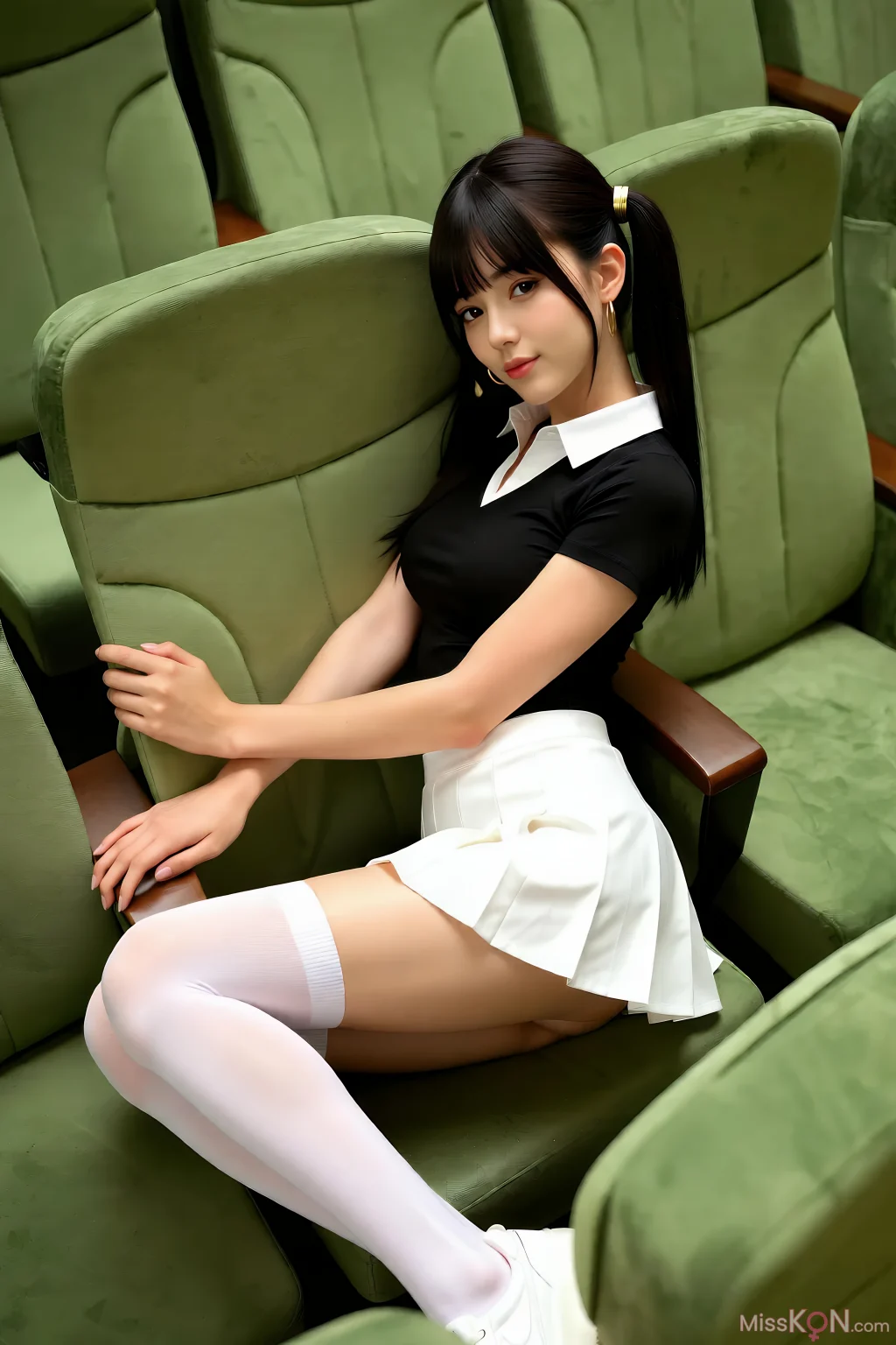 [AIGirl] 柚柚sasa 白色百褶裙 (85 photos)