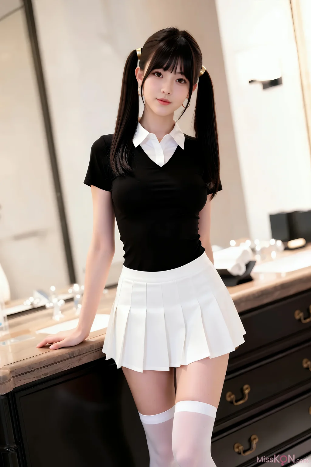 [AIGirl] 柚柚sasa 白色百褶裙 (85 photos) – Page 2