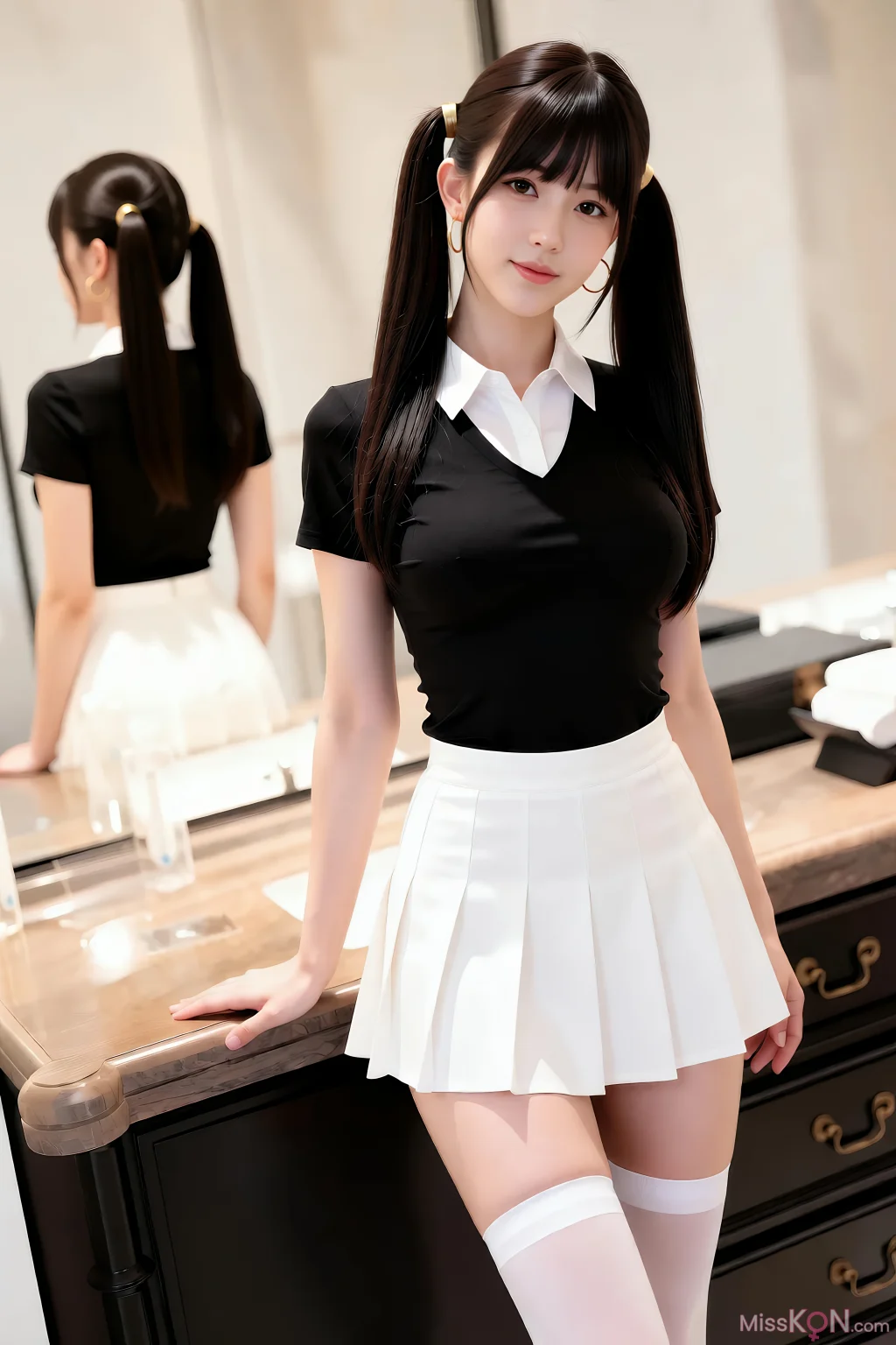 [AIGirl] 柚柚sasa 白色百褶裙 (85 photos) – Page 2