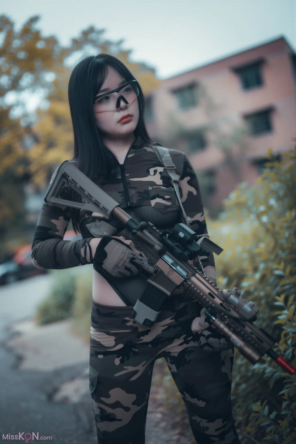 [AI Enhanced] DJAWA Photo: Pia (피아) – Loose and Tight Combat Green & Camo (76 photos)
