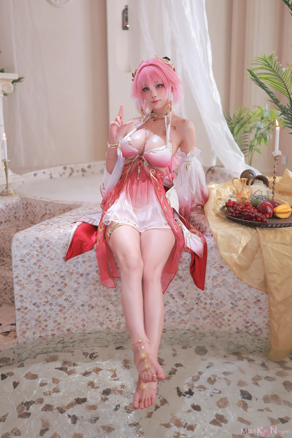 Coser@水淼Aqua: 鸣潮 长离泳装 (52 photos)